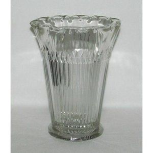 Jeannette Glass ANNIVERSARY Crystal Ruffled Top Flower Vase